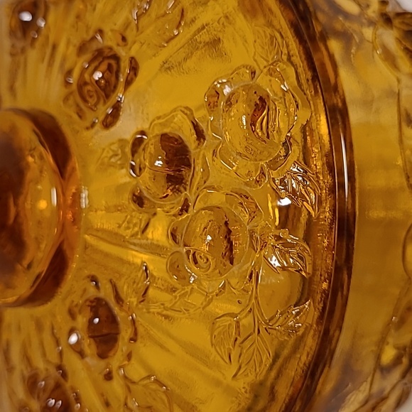 Vintage Fenton Cabbage Rose Lidded Candy Dish - Picture 7 of 16